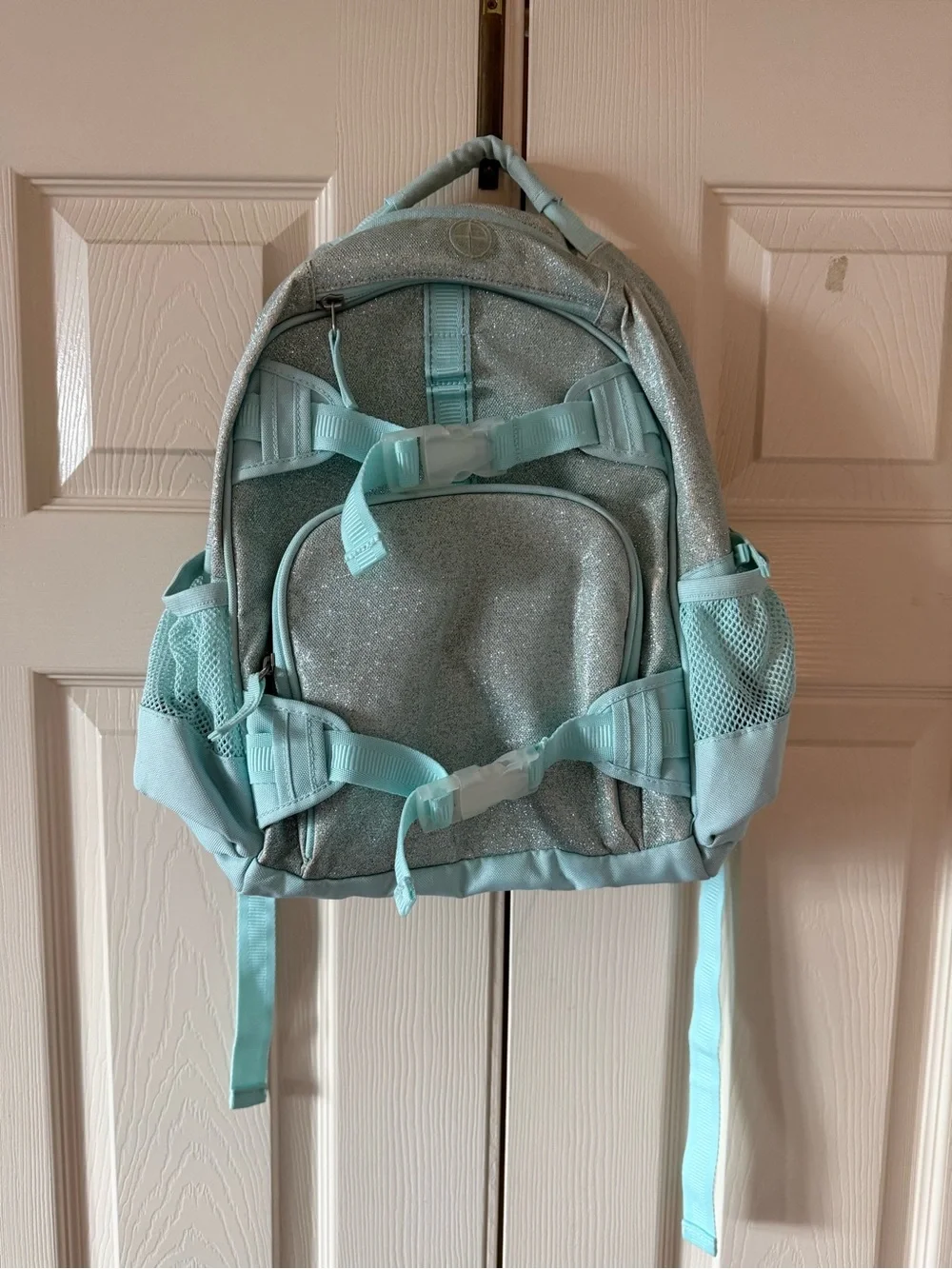 Pottery Barn Kids Glitter Backpack in Light Blue - Stylish School Bag